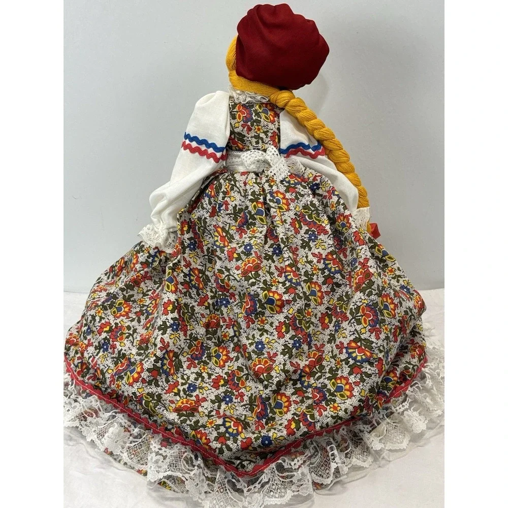 Vtg Russian Tea Doll Cozy Cover Folk Art Grandma Core Kitschy Handmade Insulated